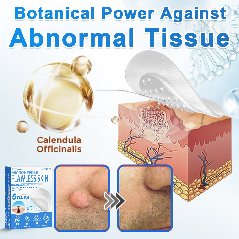📌 Awzlove® 2-in-1 Microneedle & Hydrocolloid Patch | Raised Moles,Acne, Flat Warts & Skin Tags Remover | Improves Wrinkles, Scars & Blemishes | Invisible Star Pimple Patches for Face & Body |🎁🎁2
